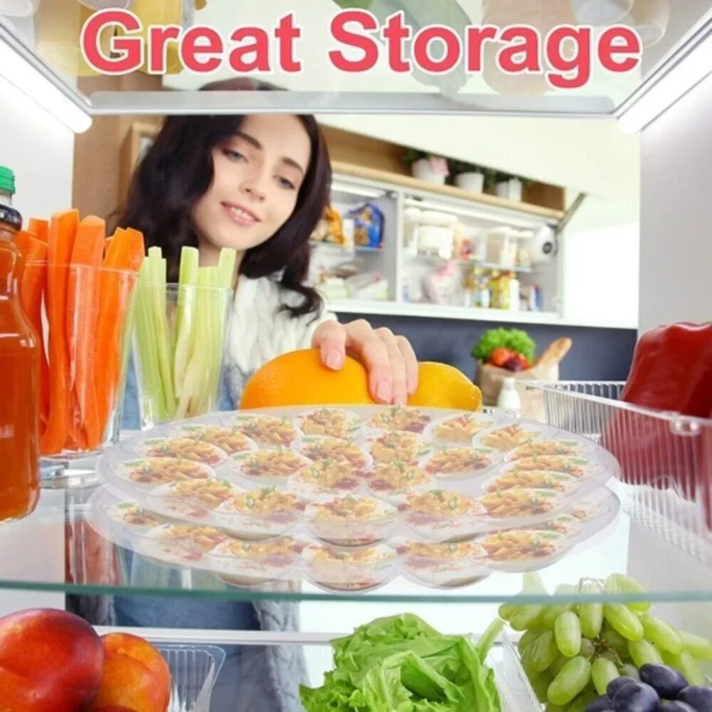 2 Travel Carry Trays Deviled Egg Storage Serving Trays Holds 48 Eggs